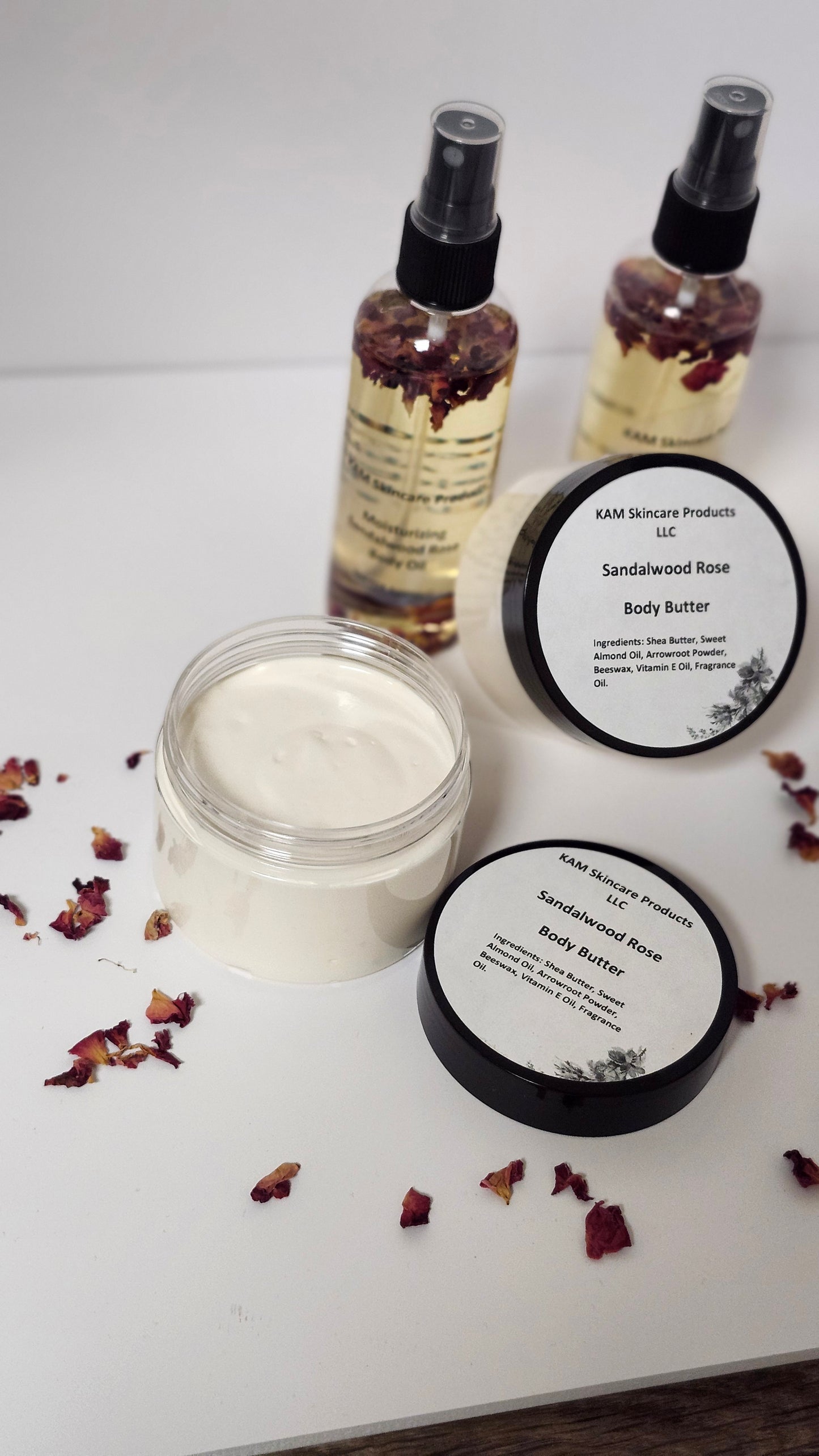 Sandalwood Rose Body Oil and Body Butter Bundle